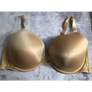 Ambrielle Plunge Full Coverage Bra 44DD Bra Underwire Nude Beige Lined P…